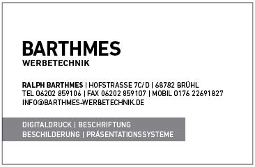 Kontaktdaten Barthmes Werbetechnik